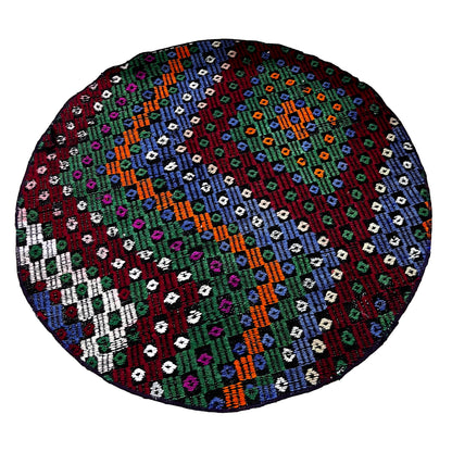 Handwoven Turkish Round Kilim (3'3" Diameter)