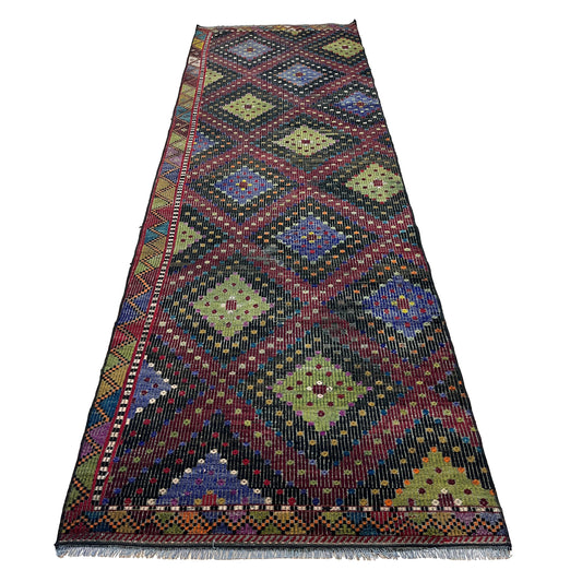 Handwoven Turkish Vintage Runner Kilim (3'3" x 10'0")