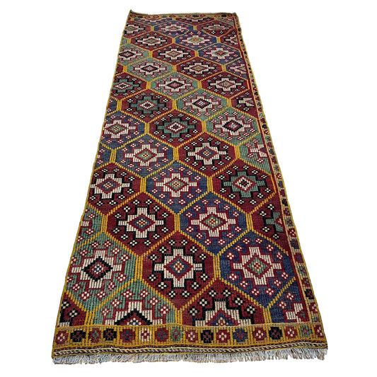 Handwoven Turkish Vintage Runner Kilim (3'3" x 10'0")