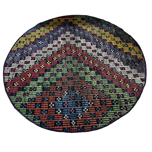 Handwoven Turkish Round Kilim (3'3" Diameter)