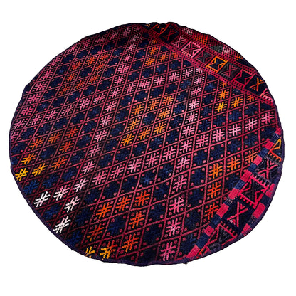 Handwoven Turkish Round Kilim (3'3" Diameter)