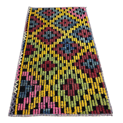 Handwoven Turkish Vintage Kilim (1'4" x 2'4")