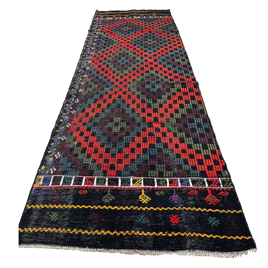 Handwoven Turkish Vintage Runner Kilim (3'3" x 10'0")