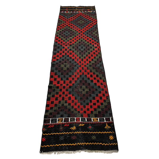 Handwoven Turkish Vintage Runner Kilim (2'8" x 9'10")