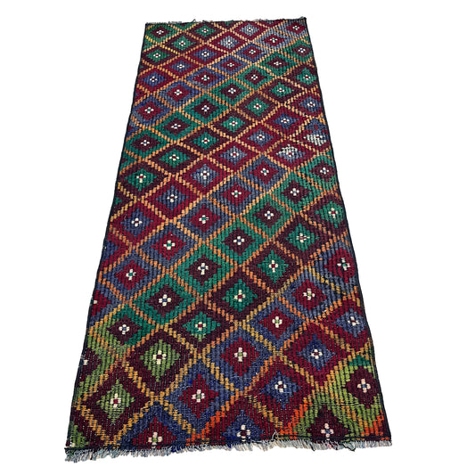 Handwoven Turkish Vintage Runner Kilim (2'8" x 6'3")