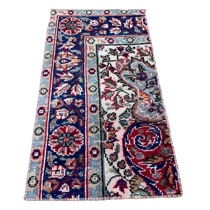 Hand-Knotted Vintage Turkish Rug (1'4" x 2'4")