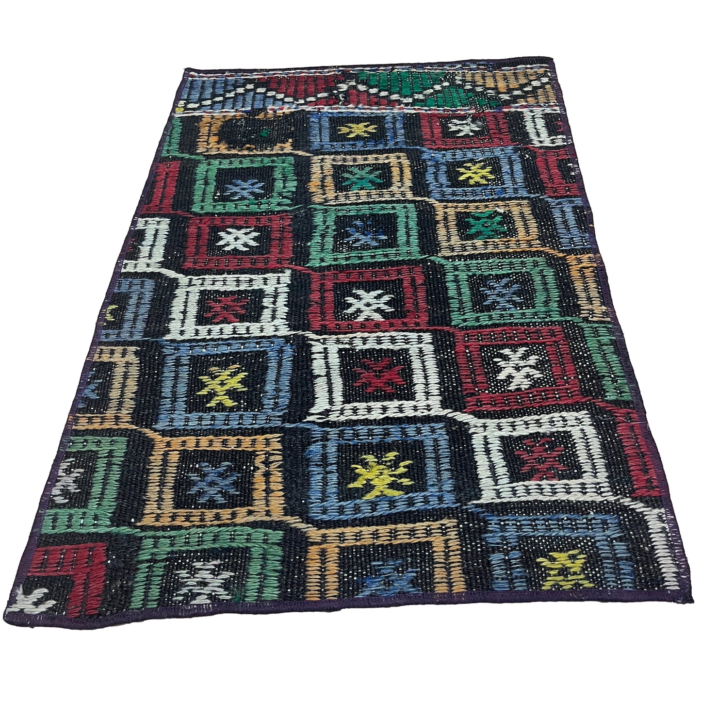 Handwoven Turkish Vintage Kilim (1'8" x 2'6")