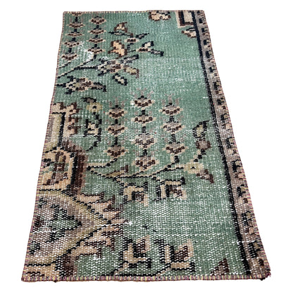 Hand-Knotted Vintage Turkish Rug (1'4" x 2'4")