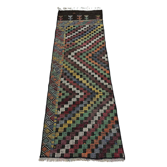 Handwoven Turkish Vintage Runner Kilim (2'4" x 7'3")