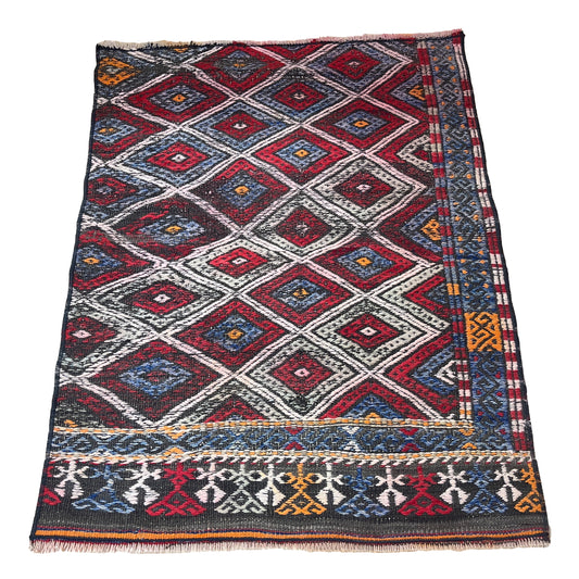 Handwoven Turkish Vintage Kilim (2'8" x 3'5")