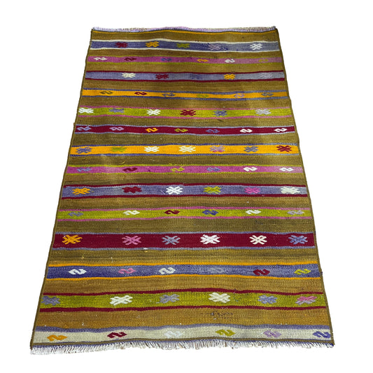 Handwoven Turkish Vintage Kilim (2'6" x 3'11")