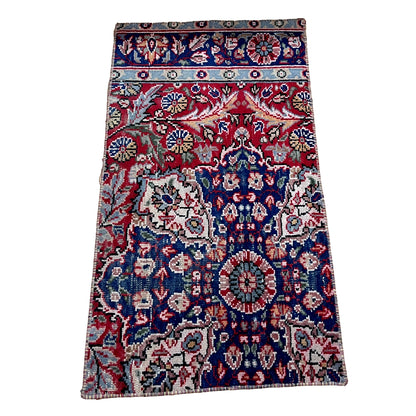 Hand-Knotted Vintage Turkish Rug (1'8" x 2'11")