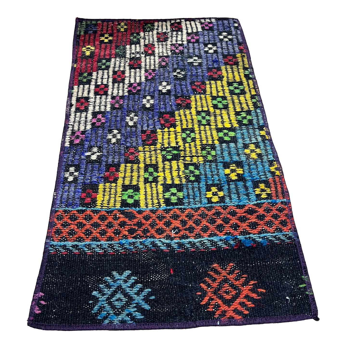 Handwoven Turkish Vintage Kilim (1'4" x 2'4")