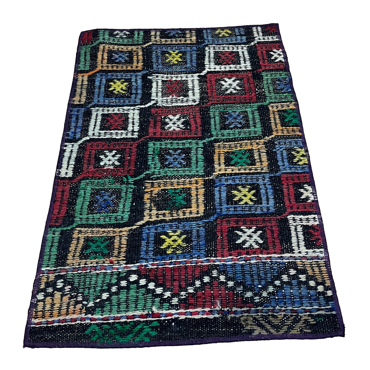 Handwoven Turkish Vintage Kilim (1'8" x 2'6")