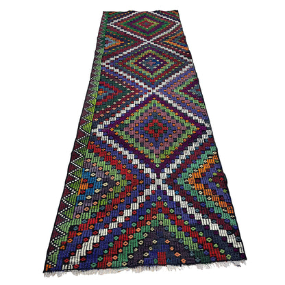 Handwoven Turkish Vintage Runner Kilim (3'3" x 10'0")