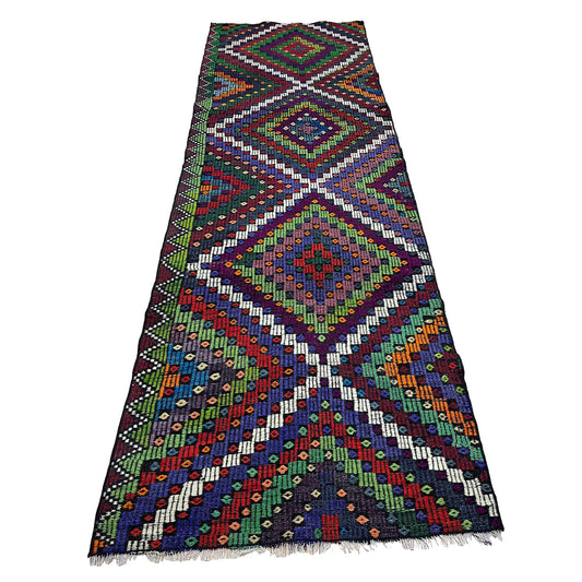 Handwoven Turkish Vintage Runner Kilim (3'3" x 10'0")