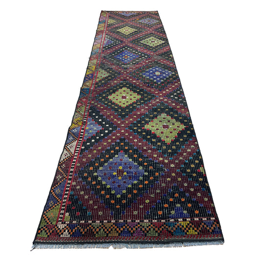 Handwoven Turkish Vintage Runner Kilim (3'3" x 10'0")